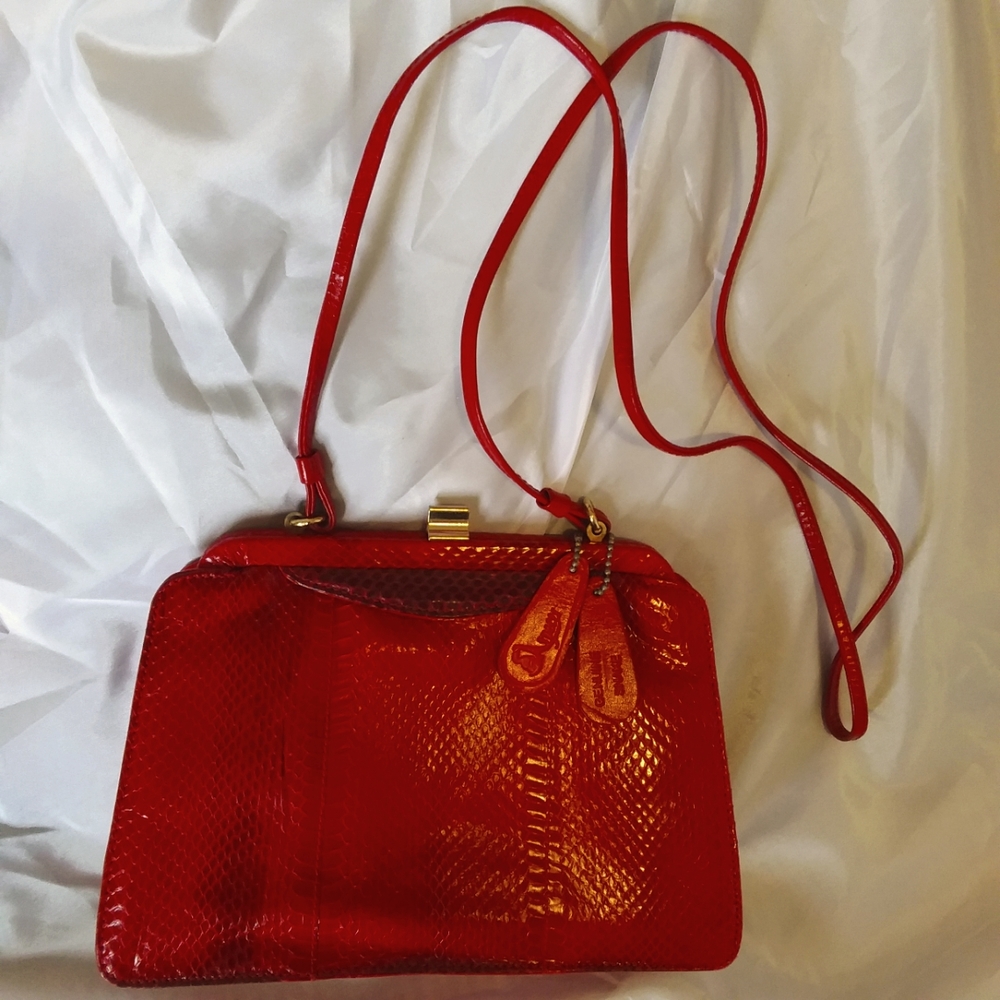 RARE Vintage Aspects Genuine Snakeskin Women's Small Shoulder Bag